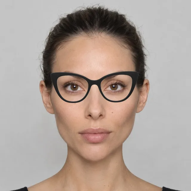 Diamond face wearing cat-eye glasses